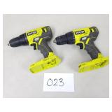 2 Ryobi 18V One+ 1/2' Drill Drivers