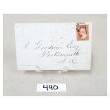 Vintage / Antique 1851 Letter, Washington 3c Stamp
