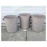 3 Rubbermaid Trash Cans (No Ship)