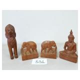 Carved Wood Sculptures and Bookends (No Ship)
