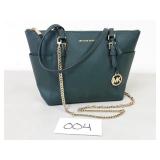 Michael Kors Charlotte Green Tote Shoulder Bag