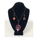 Pomegranate Necklace and Earrings