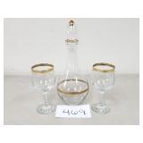 Glass Decanter & Wine Glasses (No Ship)