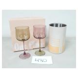 Our Place Wine Glasses & Society6 Wine Chiller