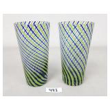 Hand Blown Glass Swirl Drinking Glasses