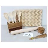 Bamboo Cutting Board, Utensils,...(No Ship)