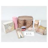 Makeup Brushes, Sponges, Hair Clips, Bag