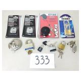 Padlocks with Keys, Combination Locks, Key Reel