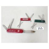 3 Victorinox Swiss Army Knives