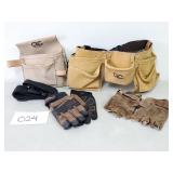 CLC Leather Tool Belt Bags / Pouch + Gloves