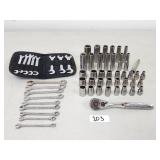 Craftsman 1/4" Drive Sockets, Ratchet + Wrenches