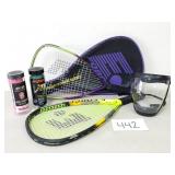 Racquetball Racquets, Balls, Shield (No Ship)