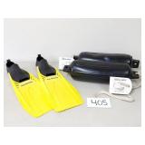 Polyform Boat Fenders + Divers Fins (No Ship)