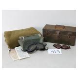 Vintage Chest, Blanket, Goggles (No Ship)