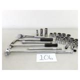 1/2" Drive Sockets, Ratchet, Breaker Bars (No Ship