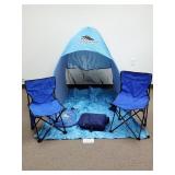 Pop Up Tent, Folding Chairs, Blanket (No Ship)