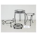 4 Metal Plant Stands / Planter Pot Risers