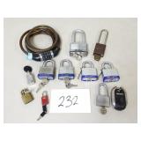 Padlocks with Keys and Combination Cable Lock
