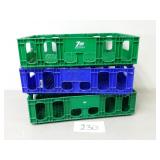 3 Vintage Stackable Plastic Storage Crates