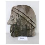 Vintage Weathered Carved Wood Face Garden Decor