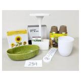 Planters, Seeds, Thermometer