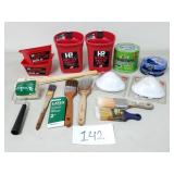 Paint Brushes, Handy Pails, Tape, Face Masks