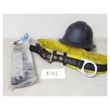 Hard Hat, Fall Arrest Anchor and Safety Belt
