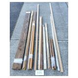Assorted Wood Boards Lumber, Dowel / Rods