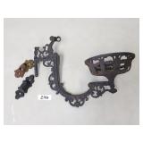 Cast Iron Oil Lamp / Candle Wall Mount Holder