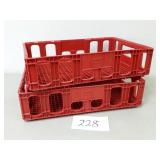 2 Vintage Coca Cola Stackable Plastic Crates