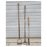 Vintage Garden Hoes and Sling Blade Trimmer