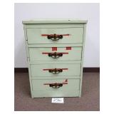 Vintage Small Wood 4-Drawer Dresser