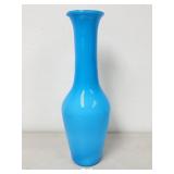 Large Blue 20" Art Glass Vase (No Ship)