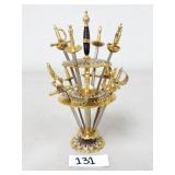 Vintage Toledo Spanish Sword Pick Set & Stand