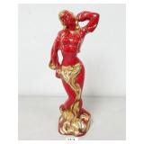 16" Red & Gold Ceramic Belly Dancer (No Ship)