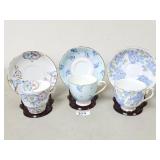 (3) Tea Cups & Saucers (No Ship)