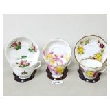 (3) Tea Cups & Saucers (No Ship)