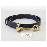 $450 Gucci Hasler Horsebit Skinny Belt