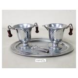 Vintage Farberware Creamer, Sugar and Tray Set