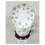 Aynsley Purple Thistle Teacup and Saucer