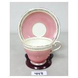 Aynsley Dusty Rose Colored Teacup and Saucer