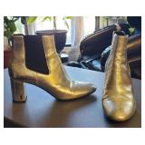 SAINT LAURENT Paris BABIES Gold CHELSEA BOOTS