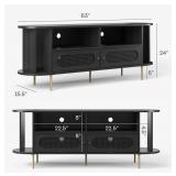 NEW Stead Oval Rattan TV Stand 63" in Black.