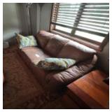 Leather reclining sofa