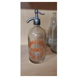Vintage 1930s clear glass seltzer siphon bottle