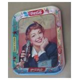 Vintage Coca-Cola tin tray "Menu Girl" 1953