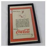 Framed vintage print ad for Coca-Cola 1923