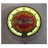 Coca-Cola neon clock. Vintage-style collectible