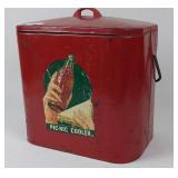 Vintage Coca-Cola metal picnic cooler 40s 50s