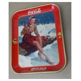 Vintage 1941 Coca-Cola "Skater Girl" serving tray